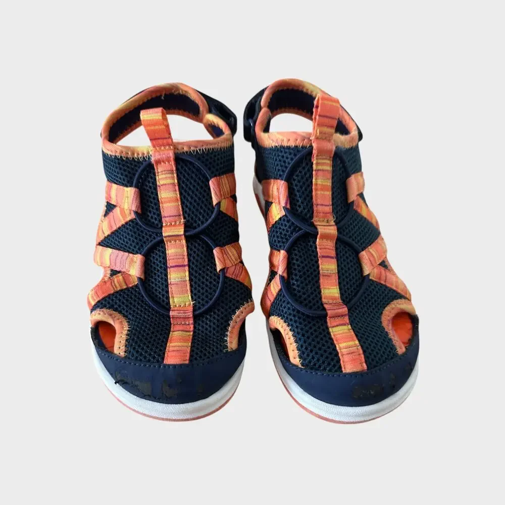 Lands' End Kids Water Shoes Youth Size 1 Navy Blue Orange